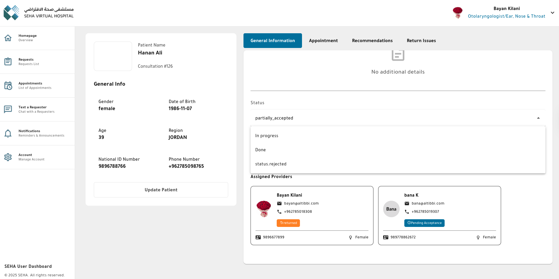 Change Status Dropdown