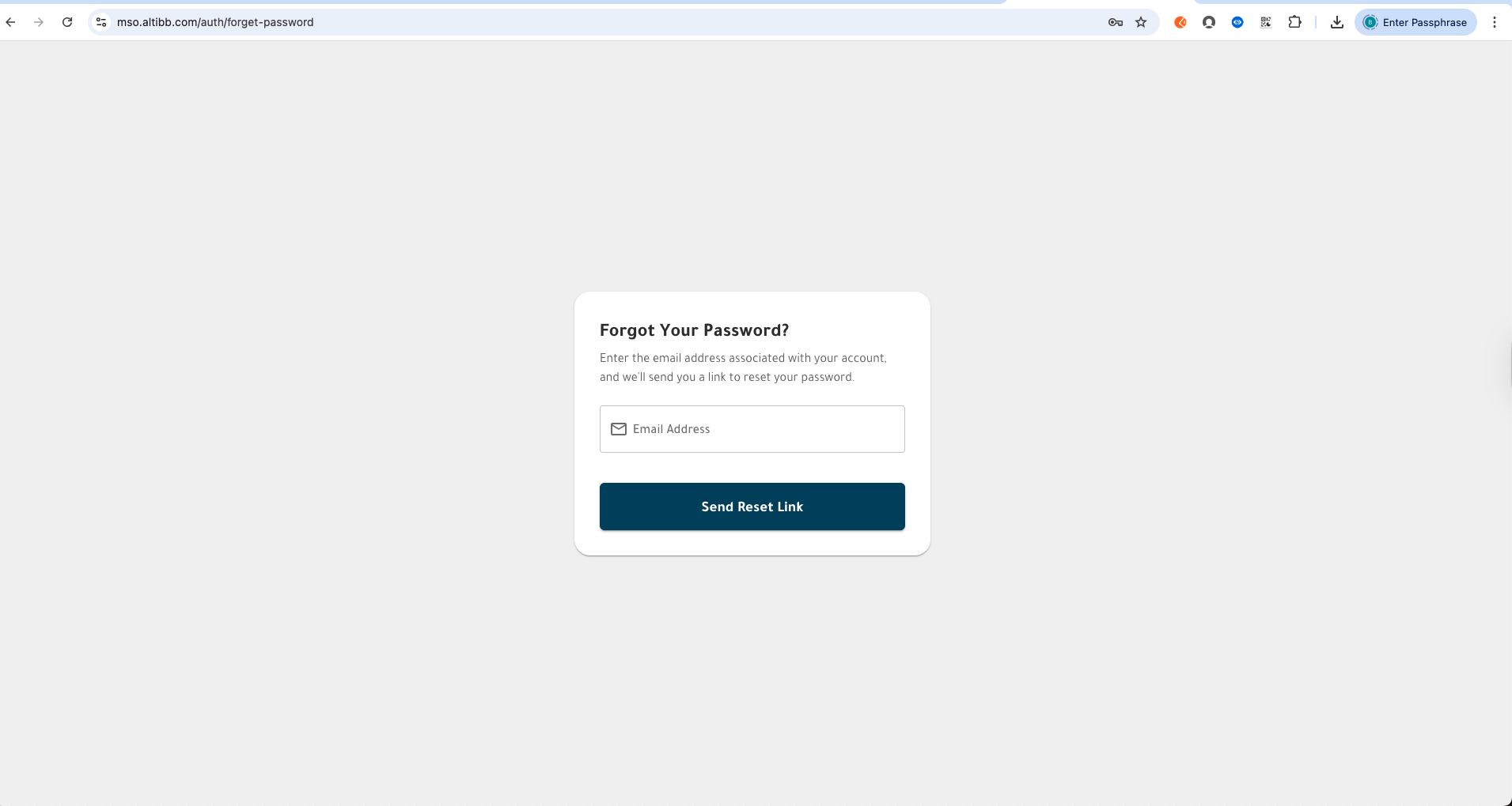Reset Password Enter Email